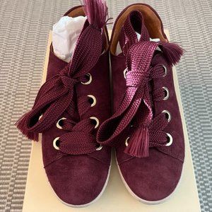Sezane Jack Eyelet Sneakers - Plum